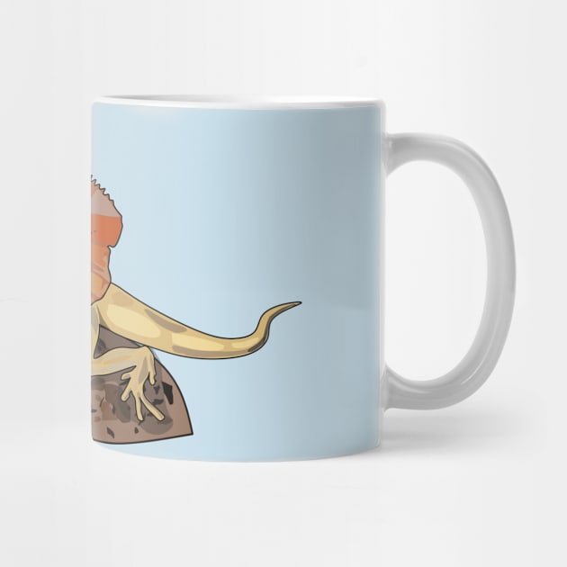 Frilled-neck lizard cartoon illustration by Miss Cartoon